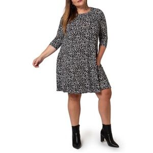 LOFT Black and White Patterned Dress